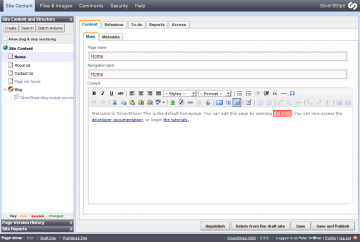 Das Admin-Interface von Silverstripe