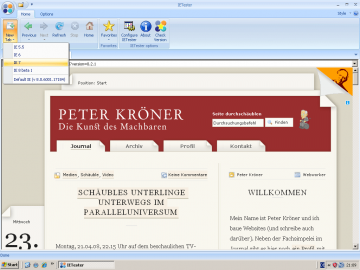 IETester unter Windows XP