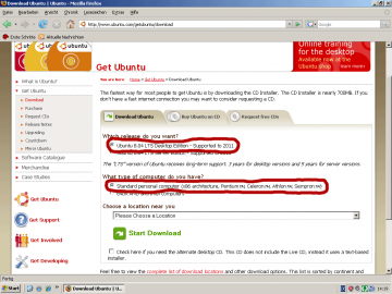 Download-Seite von Ubuntu.com
