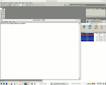 Wine in Aktion: Photoshop, eMule und Windows-Texteditor