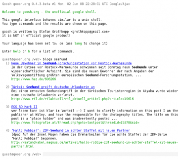 Goosh, die Google-Shell