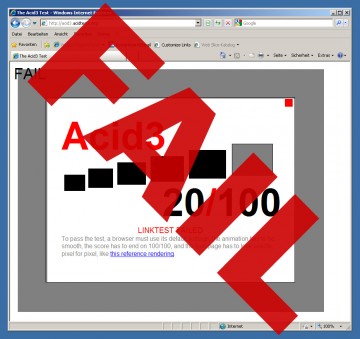 Der Internet Explorer 8 und der Acid3-Test Der Internet Explorer 8 und der Acid3-Test