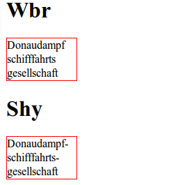 Das Shy-Entity und WBR im Vergleich