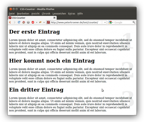 CSS-Counter in Aktion
