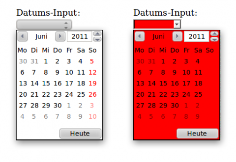 HTML5-Datumspicker + CSS = Desaster