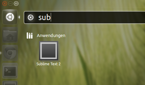 Sublime Text 2 im Ubuntu-Dash